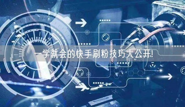 一学就会的快手刷粉技巧大公开!