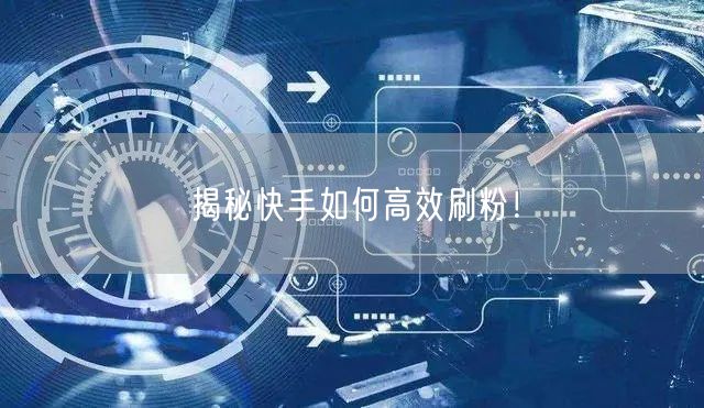 揭秘快手如何高效刷粉!