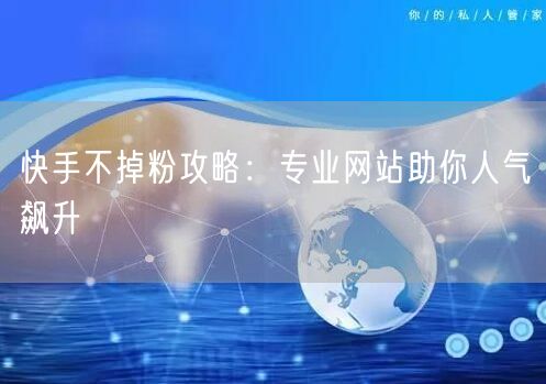 快手不掉粉攻略：专业网站助你人气飙升