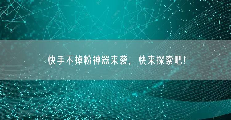 快手不掉粉神器来袭，快来探索吧！