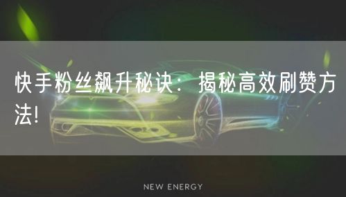 快手粉丝飙升秘诀：揭秘高效刷赞方法!