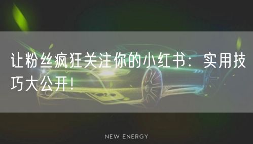 让粉丝疯狂关注你的小红书:实用技巧大公开!