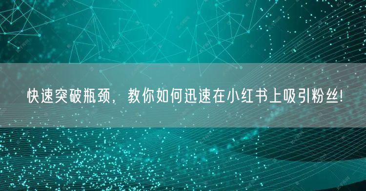 快速突破瓶颈,教你如何迅速在小红书上吸引粉丝!