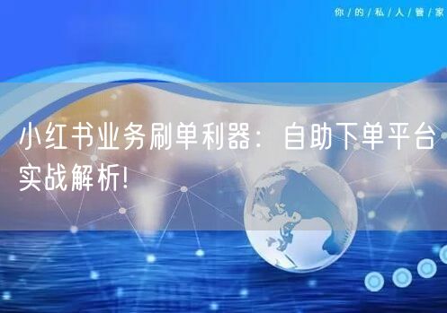 小红书业务刷单利器:自助下单平台实战解析!
