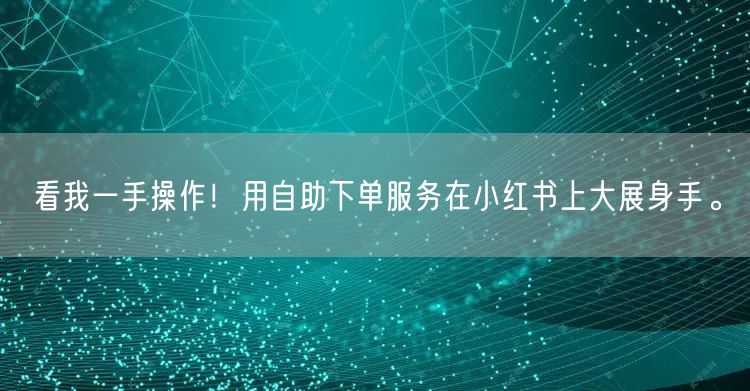 看我一手操作!用自助下单服务在小红书上大展身手。