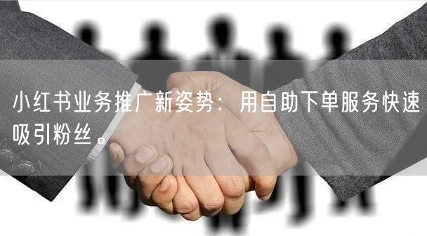 小红书业务推广新姿势:用自助下单服务快速吸引粉丝。